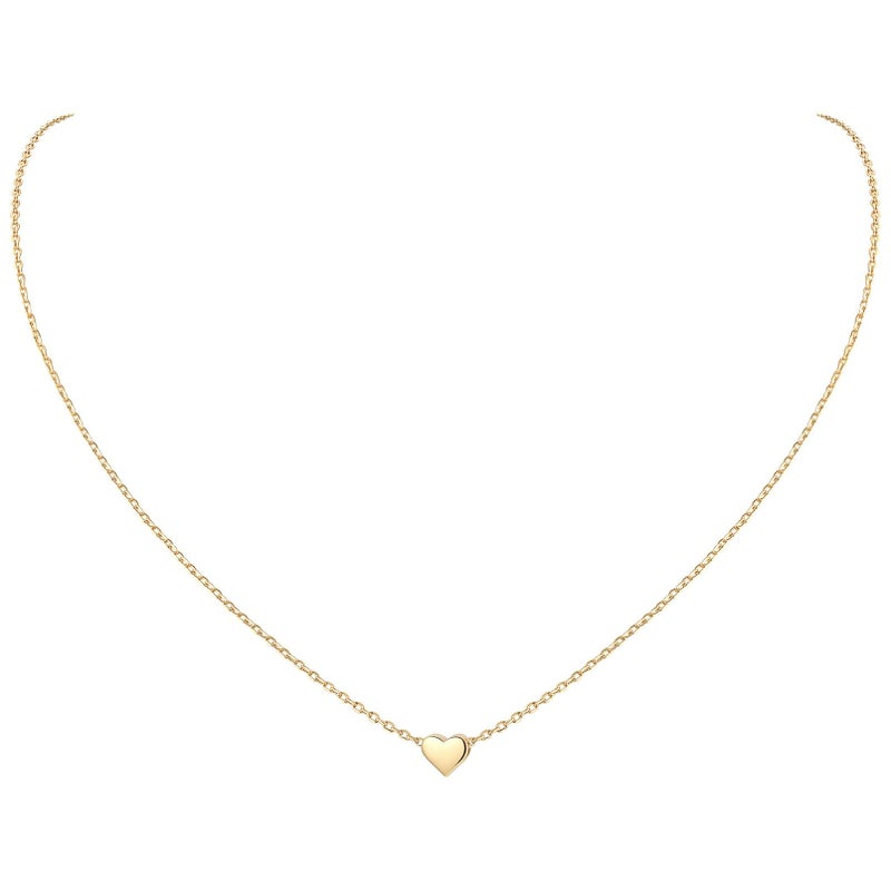 ChicSilver قلادة قلب صغيرة من الفضة الاسترلينية مطلية بالذهب عيار 18 من شيك سيلفر - قلادة حب لا نهائي أنيقة للنساء - قلادة عيد الميلاد - Image 1